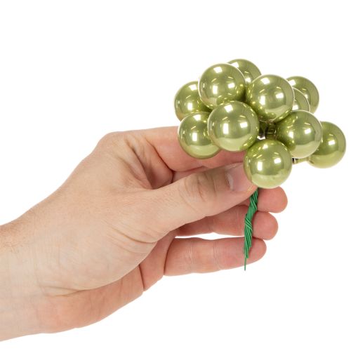 Miniaturowe bombki świąteczne na drucie, kolorowe lustrzane jagody, 25 mm, 140 sztuk | Floristik24.pl