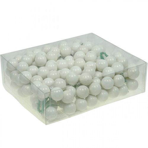 Produkt Mini bombki szklane lustro białe jagody Ø25mm 140szt