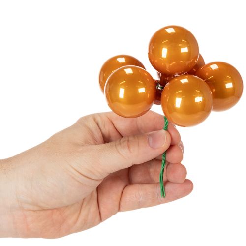 Miniaturowe bombki świąteczne na drucie, lustrzane jagody, kolorowe, 40 mm, 32 sztuki | Floristik24.pl
