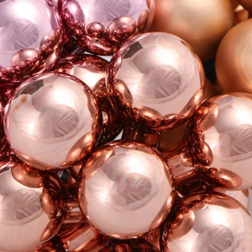 Produkt Lustrzane Jagody Morelowe Różowe Kulki Szklane Drut Ø20mm 140 szt