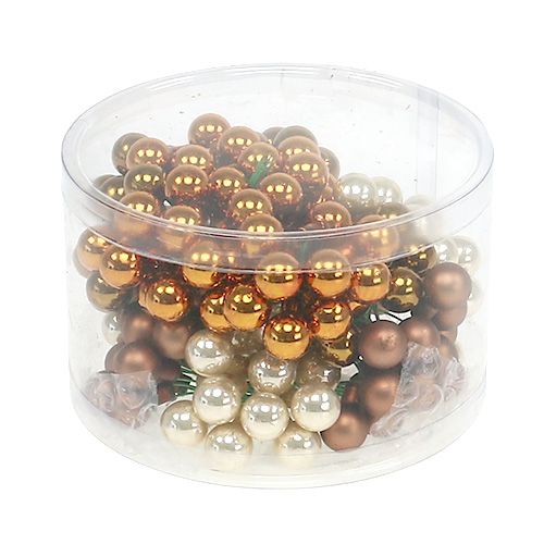 Produkt Jagody lustrzane Ø1,5cm brązowo-złote 140 szt