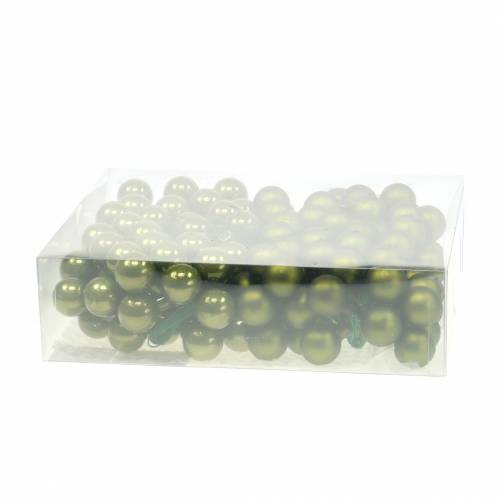 Floristik24 Dekoracja świąteczna lustro jagody zielone Ø2,5cm 140p