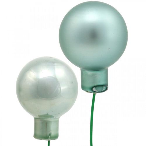Floristik24 Mini bombki miętowe lustrzane jagody szklane Ø25mm 140szt