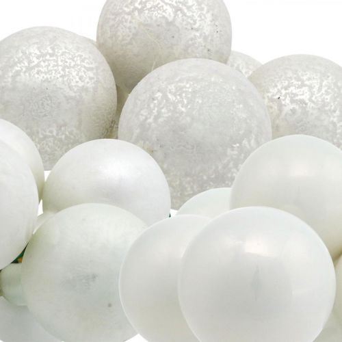 Floristik24 Mini Christmas Ball White Mirror Berry Glass Ø40mm Mix 32szt