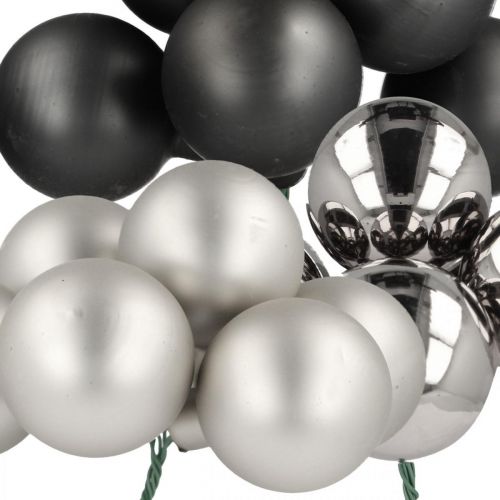 Produkt Mini bombki srebrne, szkło antracytowe Ø40mm mix 32 szt