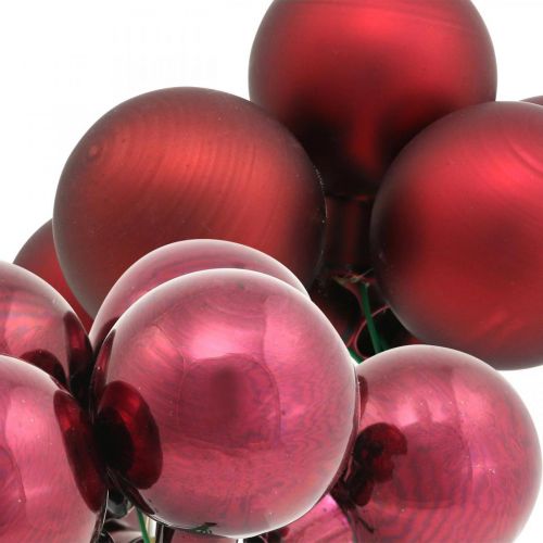 Produkt Mini Christmas Ball Red, Pink Glass Mirror Berries Ø40mm 32szt