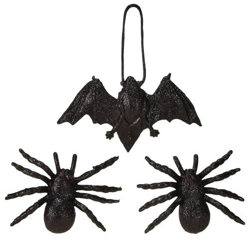 Produkt Figurki pająków, nietoperzy czarne 10cm, 14cm 3 sztuki