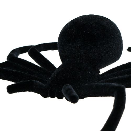 Floristik24 Pająk czarny 16cm flokowany