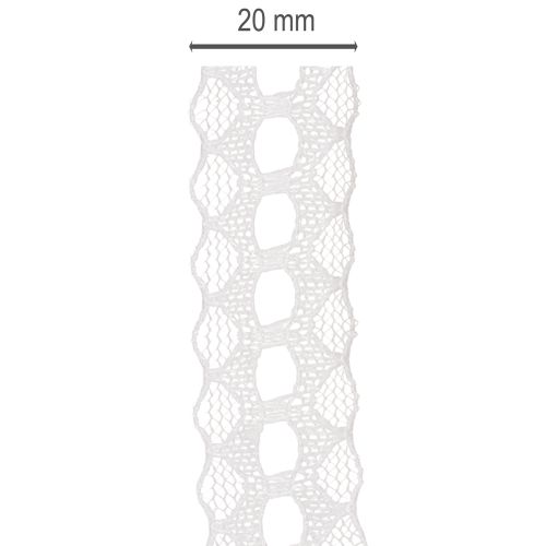 Wstążka dekoracyjna z koronką, bawełniana, z delikatną bordiurą, na rolce, szerokość 25mm, długość 10m | Floristik24.pl