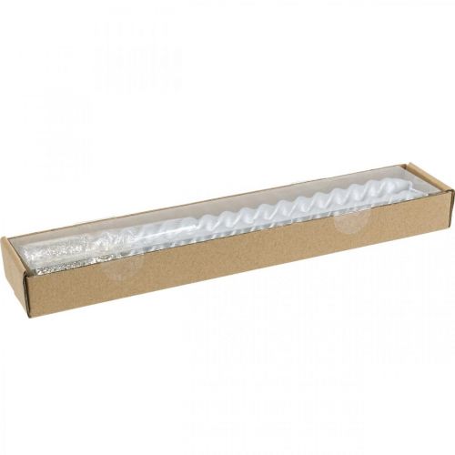 Produkt Świece stożkowe Świece skręcane Świece spiralne Srebrne 24cm 2szt