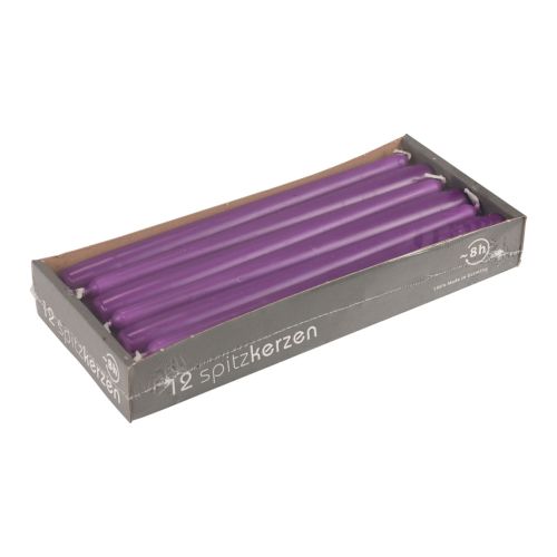Floristik24 Świece stożkowe Świece Wenzel fioletowe 250/23mm 12 szt