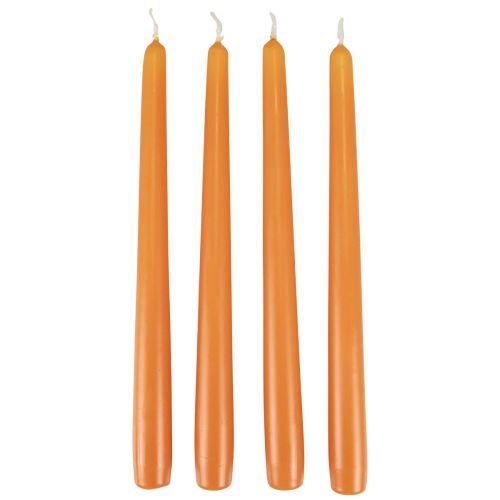 Floristik24 Świece stożkowe Świece Wenzel pomarańczowe 250/23mm 12 szt