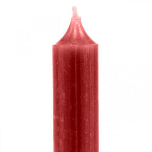 Produkt Świeca stożkowa czerwona świece w jednolitym kolorze rubinowa czerwień 180mm/Ř21mm 6szt