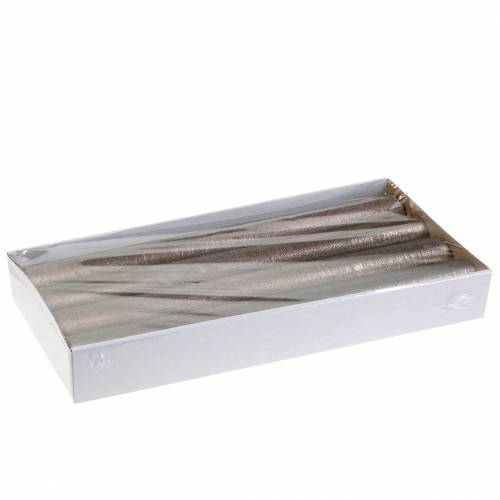 Produkt Świece stożkowe jednobarwne miedziane metaliczne 34mm×240mm 4 szt