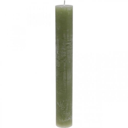 Produkt Świece jednobarwne oliwkowe świece w sztyfcie 34×240mm 4 szt