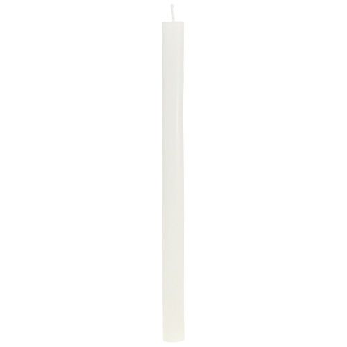 Produkt Świece stożkowe jednokolorowe kremowo-białe 21×240mm 12 szt