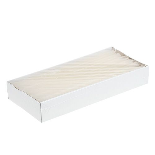 Produkt Świece stożkowe jednokolorowe kremowo-białe 21×240mm 12 szt