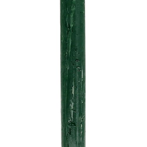 Floristik24 Świeca stożkowa ciemnozielona jednokolorowa 34 x 240mm 4 szt