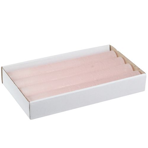 Produkt Świece stożkowe jasnoróżowe świece w jednolitym kolorze różowe 34x240mm 4 szt
