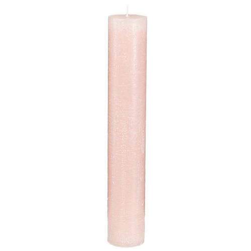 Świece w sztyfcie, świece w jednolitym kolorze, jasnoróżowe, 50x300mm, 4 sztuki