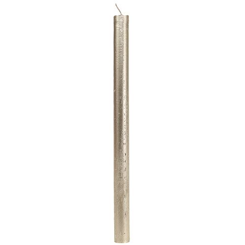 Produkt Świece stożkowe jednobarwne jasne złoto 21×240mm 12 szt