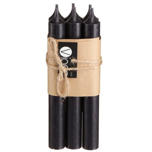 Produkt Świece stożkowe świece czarne dekoracja świec Ø21mm 170mm 6 szt