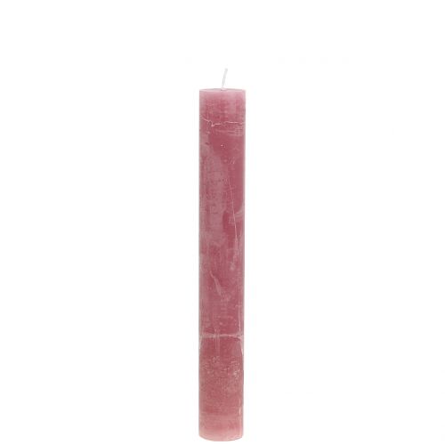 Floristik24 Świece stożkowe jednobarwne stary róż 34mm x 240mm 4 szt