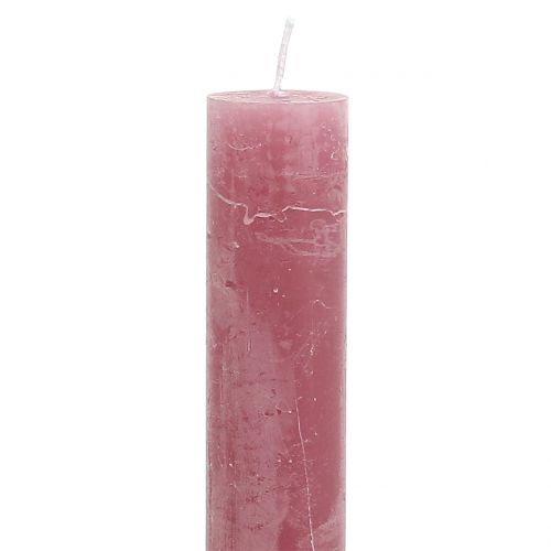 Floristik24 Świece stożkowe jednobarwne stary róż 34mm x 300mm 4 szt