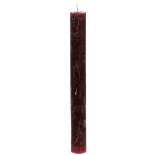 Floristik24 Świece stożkowe jednobarwne bordowe 34mm x 300mm 4 szt