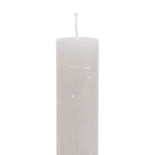 Produkt Świece stożkowe jednokolorowe szare 34mm x 240mm 4 szt