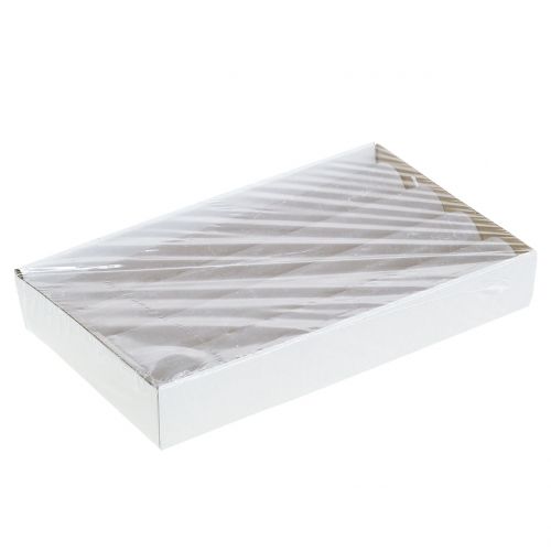 Produkt Świece stożkowe jednokolorowe szare 34mm x 240mm 4 szt