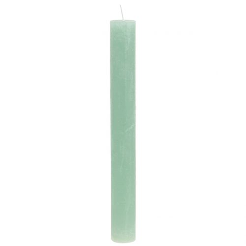 Świece stożkowe jednokolorowe jasnozielone 34mm x 300mm 4szt