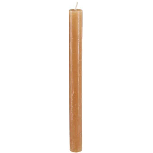 Produkt Świece w sztyfcie, świece w jednolitym kolorze, karmelowe, 21×240mm, 12 sztuk