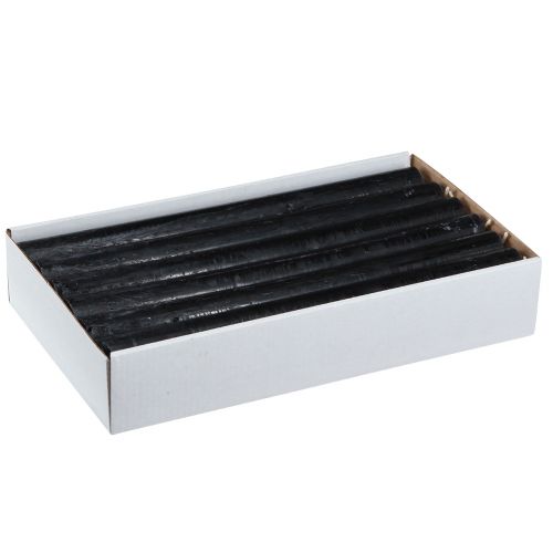 Produkt Świece stożkowe świece jednokolorowe czarne 21×240mm 12 szt