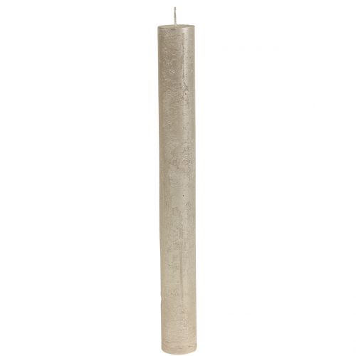 Floristik24 Świece stożkowe jednokolorowe szampańskie 34mm x 300mm 4 szt