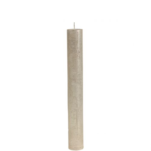 Floristik24 Świece stożkowe jednokolorowe szampańskie 34mm x 240mm 4 szt