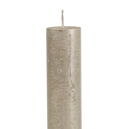 Floristik24 Świece stożkowe jednokolorowe szampańskie 34mm x 240mm 4 szt