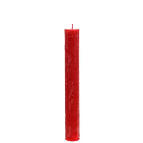 Floristik24 Świece stożkowe barwione na czerwono 34mm x 240mm 4 szt