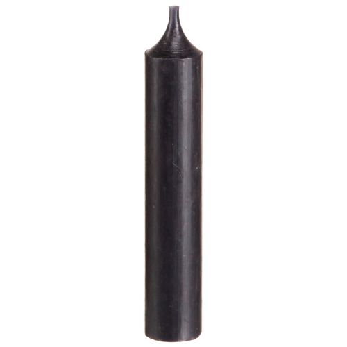 Świece stożkowe krótkie małe świeczki czarne 110mm Ø21mm 6 szt. pęczek