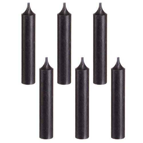 Produkt Świece stożkowe krótkie małe świeczki czarne 110mm Ø21mm 6 szt. pęczek