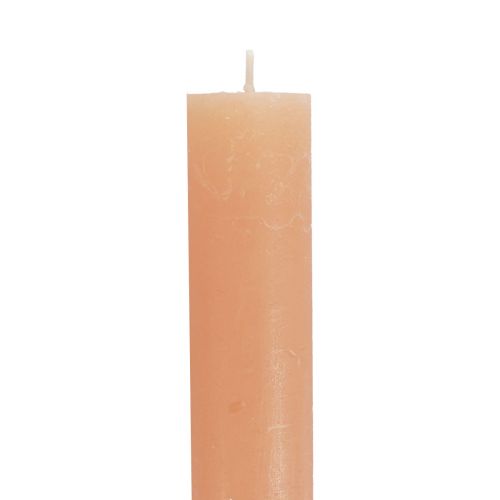 Produkt Świece stożkowe świece brzoskwiniowe w jednolitym kolorze pomarańczowe 34×300mm 4 szt
