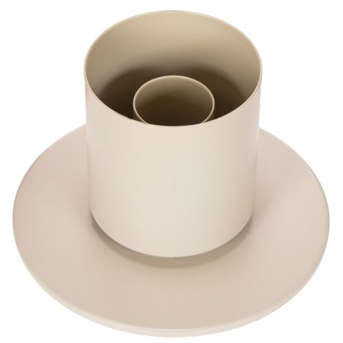 Nowoczesny świecznik stożkowy z cylindrem szklanym i podstawą, 31 cm | Floristik24.pl