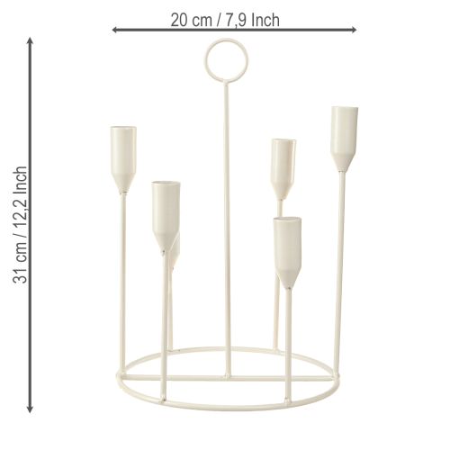 Produkt Świecznik stożkowy na 6 świec, szary, Ø20cm, wys.31cm