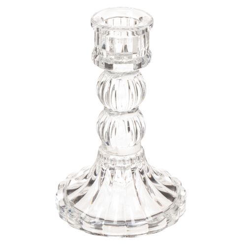 Przezroczysty świecznik, klasyczny design, dekoracja stołu, 12 cm, 2 sztuki kupić | Floristik24.pl