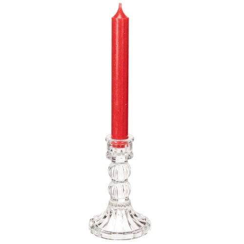 Przezroczysty świecznik, klasyczny design, dekoracja stołu, 12 cm, 2 sztuki | Floristik24.pl