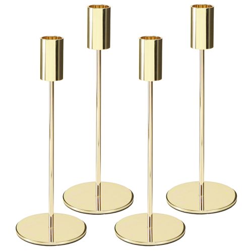 Produkt Złoty metalowy świecznik nowoczesny 21,5cm 4 sztuki