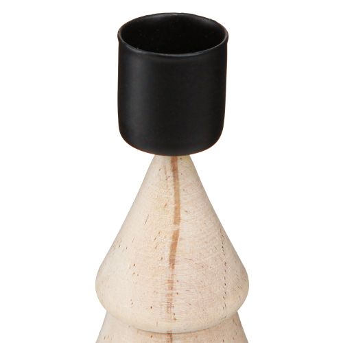 Produkt Świecznik drewniany ozdoba choinkowa naturalny wys. 16cm 2 szt.