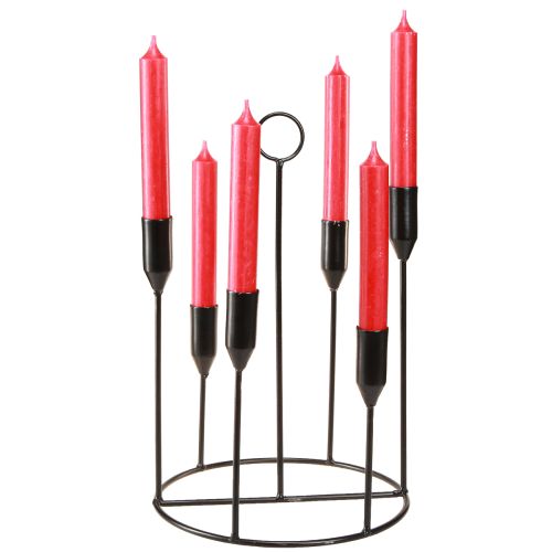 Produkt Świecznik metalowy na 6 świec, czarny, Ø20 cm, wys. 31 cm