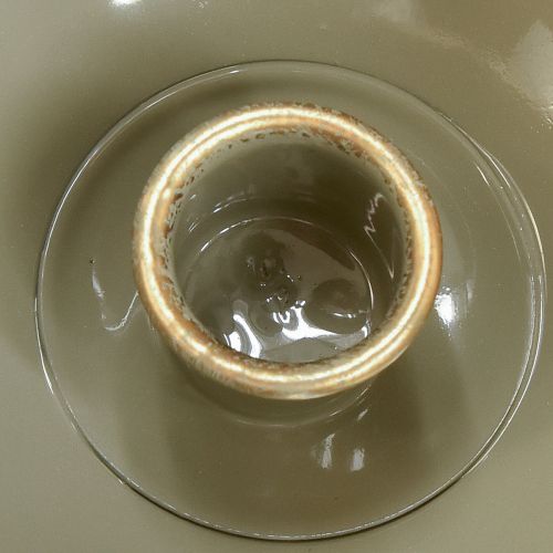 Produkt Świecznik stożkowy metalowy świecznik szaro-złoty wys. 9,5 cm