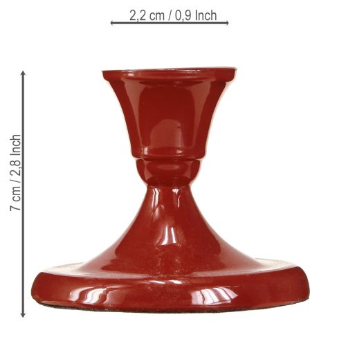 Produkt Świecznik metalowy czerwony Ø8,5cm H7cm